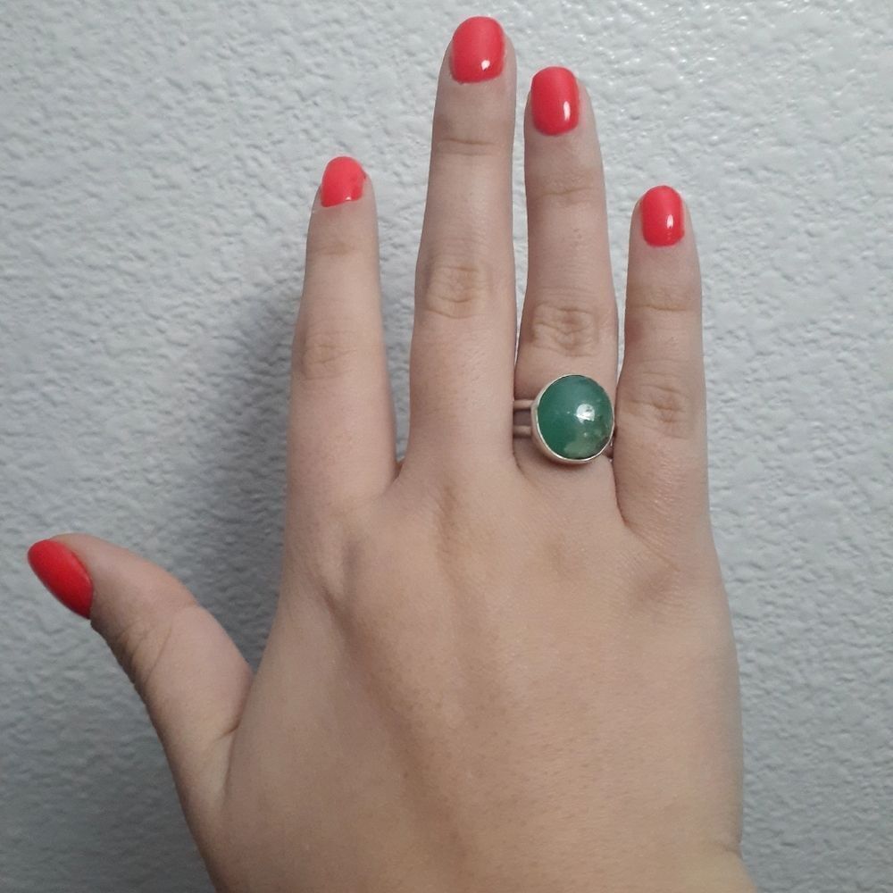 GEMSTUDIO silver chrysoprase ring